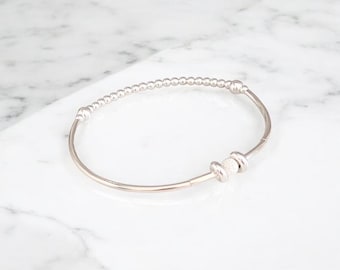 Sterling Silver Anxiety Bracelet – Discreet Fidget Bracelet for Stress & Calming Relief
