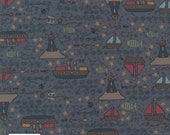 CLEARANCE Ship to Shore 706901-71 Boats by Lynette Anderson Fabric Collection Per Long Quarter Metre Yard (Add 4 in Qty Box)