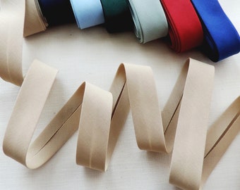 18mm Handmade Bias Binding Quilter's Bias Binding Tape Folded ~ Plain POLYCOTTON - Price is per metre