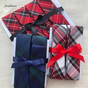 Tartan Cotton Handmade Schrägband Erhältlich in verschiedenen Breiten und Falten ~ Taschen Hüte Handwerk Extrabreites Schrägband