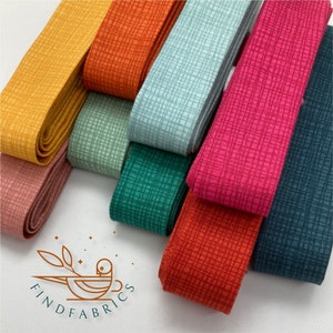 Linea Cross Lines ~ Handmade Bias Binding ~ Available 25mm / 30mm  Various Folds ~ Spectrum Brights Colours Using Makower Fabric