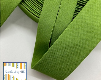 Evergreen 234 en Moda Bella ~ Pliage pour ruban de 30 mm de large ~ Pli pour ruban de reliure en biais fait main 100 % coton ~ Biais de courtepointière