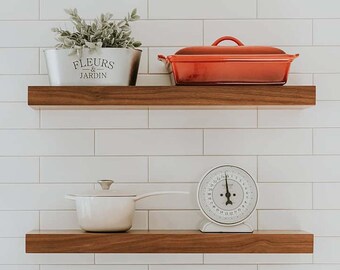 Open Shelving Kitchen, Floating Shelves for Dishes, Custom Shelves for Pantry, with Hidden Bracket and Mounting Hardware Included