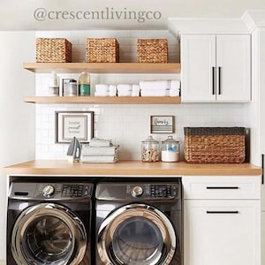 Laundry Room Shelves, Floating Shelves for Laundry Room, Laundry Room Shelves on Wall, Wood shelves with Hidden Bracket Included