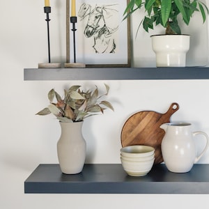 Blue Shelf, Navy Floating Shelves, Custom Painted Shelves, Blue Shelving, Floating Shelf with Bracket Included
