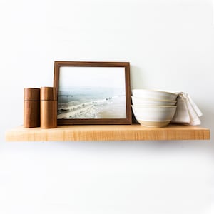 Ultra Thin Maple Floating Shelves, Floating Shelves with Hidden Bracket