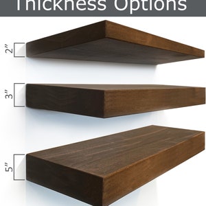 Veneer Floating Shelf - Custom Length, Depth, Wood, and Color with Hidden Bracket and Mounting Hardware Included