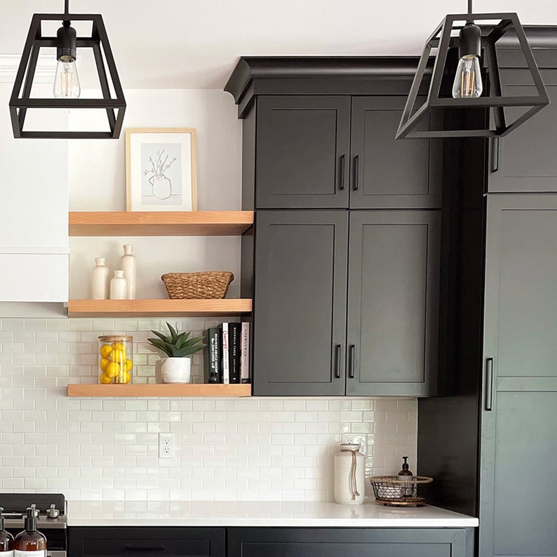 Alder Floating Shelf Custom Length Depth and Finish Color Etsy