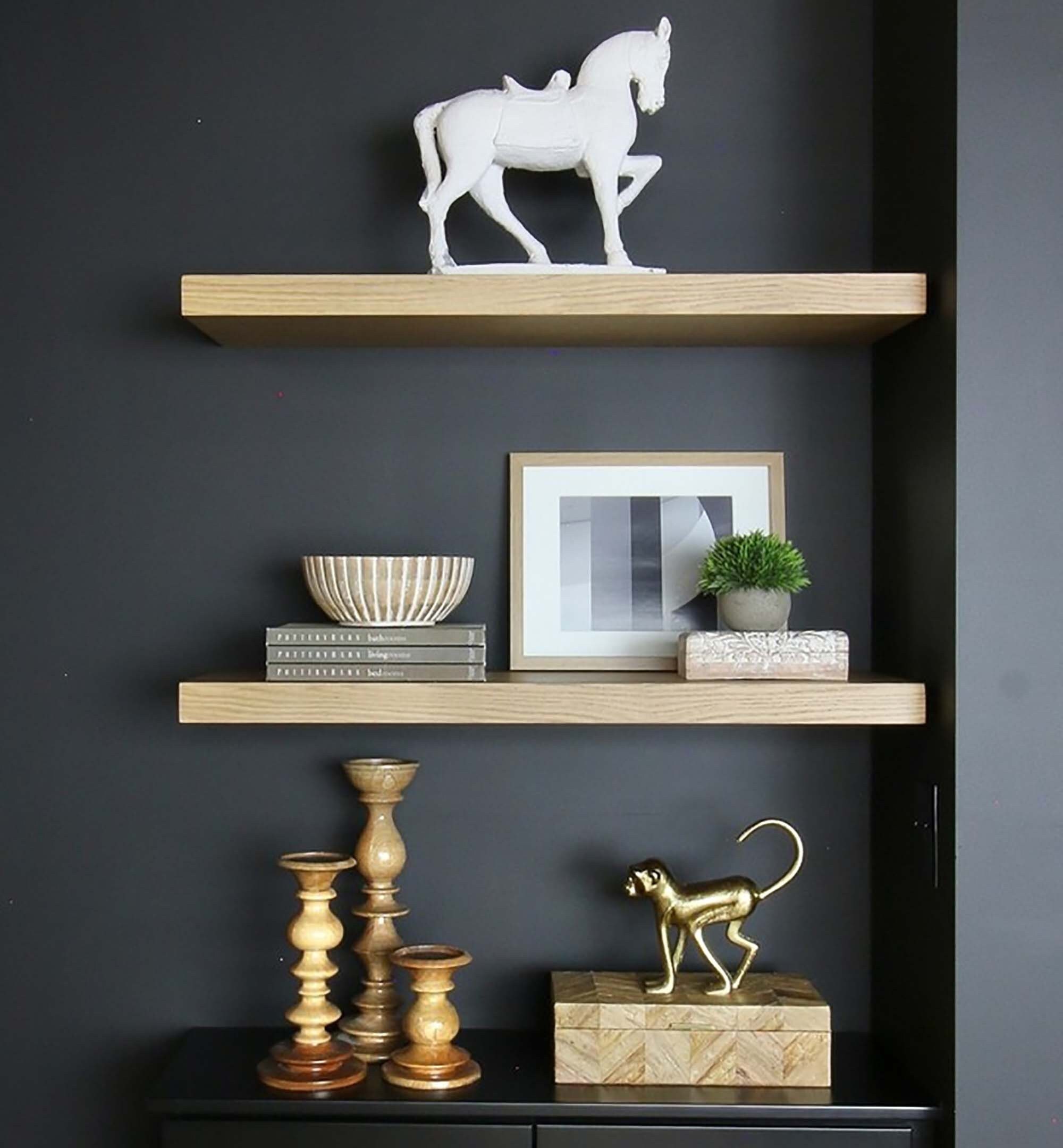 Deep Floating Shelves Deep Floating Shelf White Oak Shelves Etsy