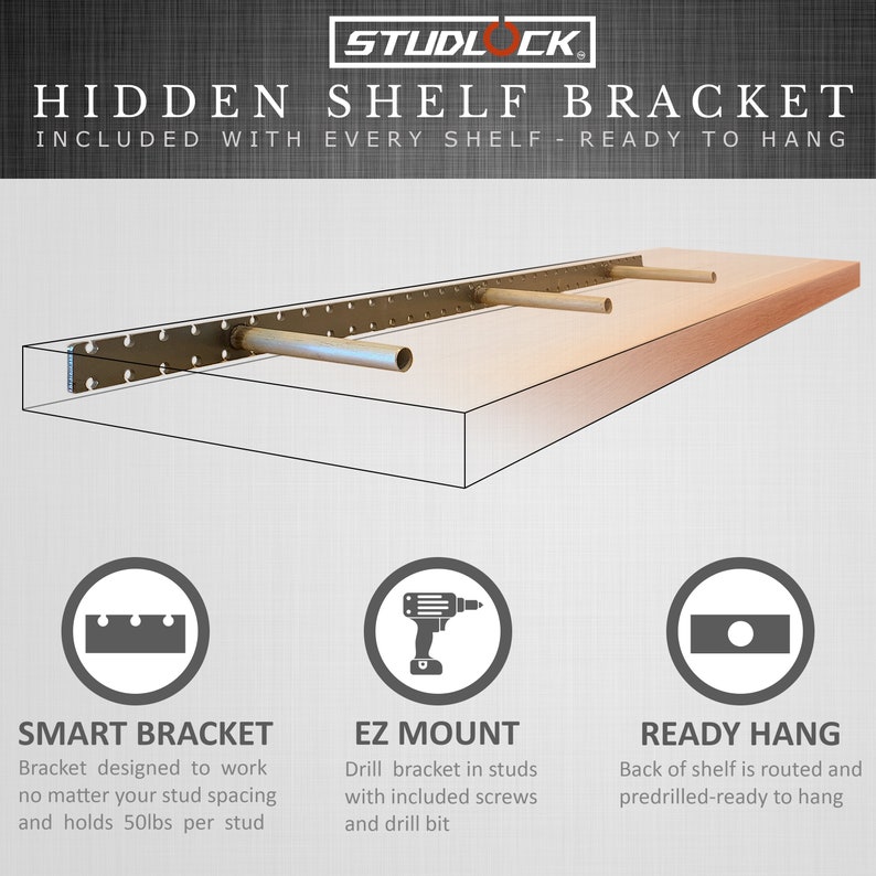 Alder Floating Shelf Custom Length Depth and Finish Color Etsy