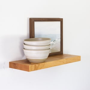 Ultra Thin Alder Floating Shelves, Floating Shelves with Hidden Bracket