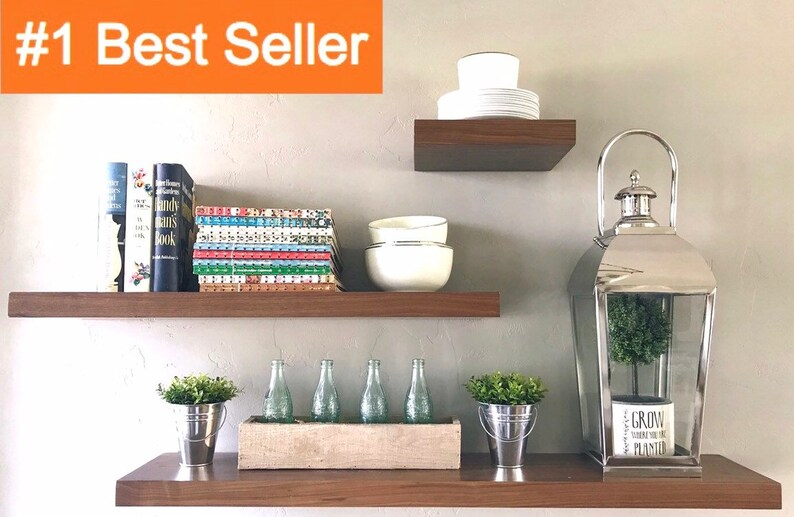 Solid Walnut Floating Shelves Custom Cut To Any Length Image 0