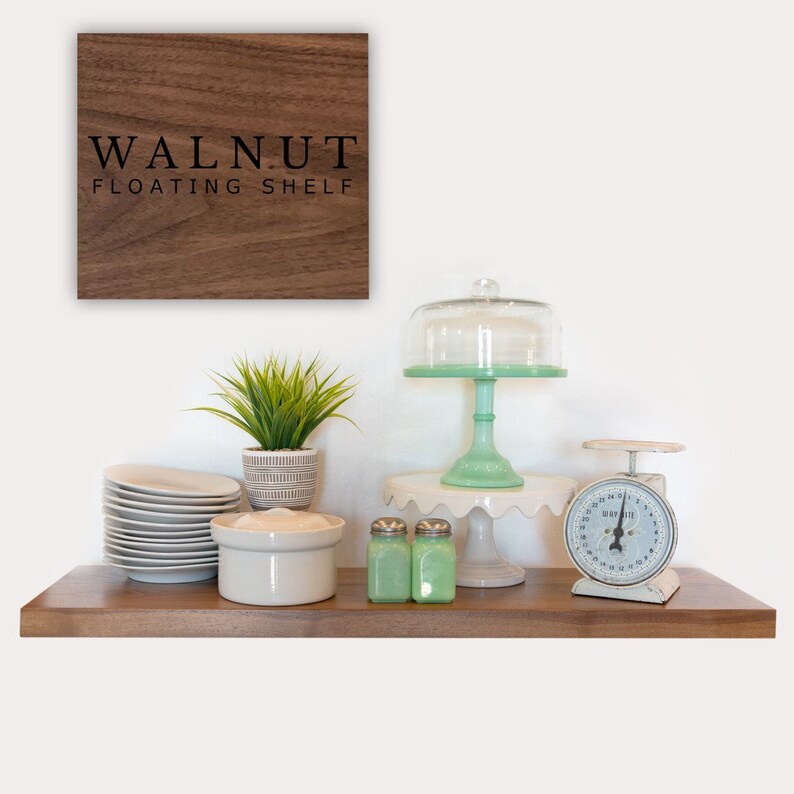 Floating WALNUT Shelves Any Color Any Size floating shelves EZ Etsy