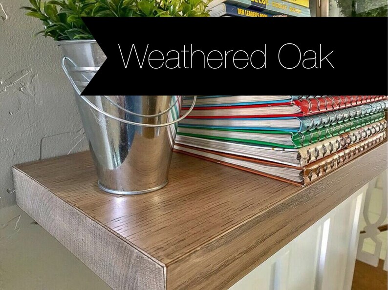 Weathered Oak Floating Shelf 50 Sizes 200 Lb Capacity Image 0