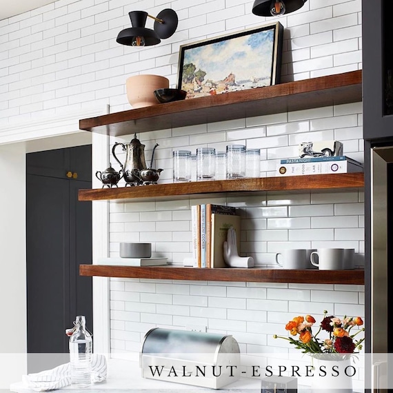 Floating shelves sale for kitchen dishes