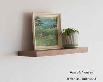 Bestseller Artisan White Oak Driftwood Floating Shelf | Textured Shelves | Vintage Inspired Shelves