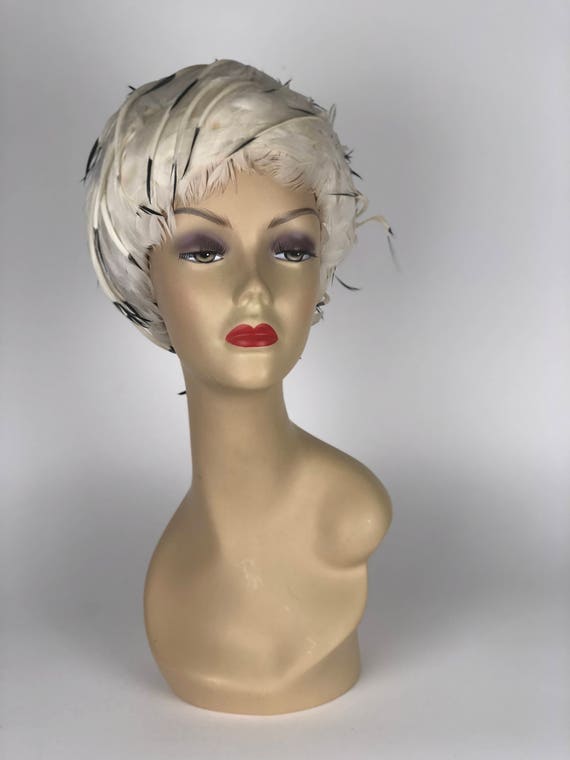 1960s Christian Dior feather hat