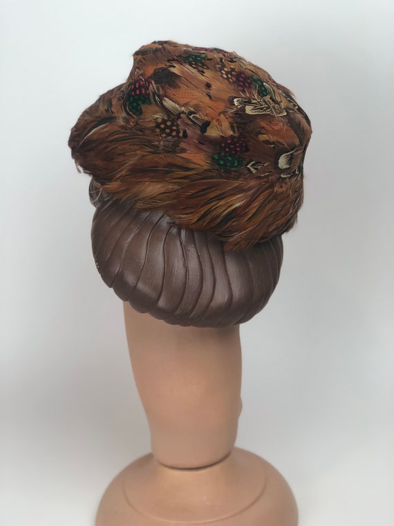 1950s Pheasant Feathered Hat - image 4