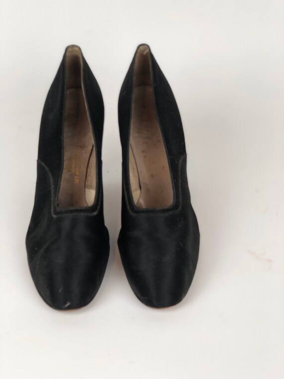 1930s Black Satin Heels Made By Delman New York Size 5 1 2 B Etsy