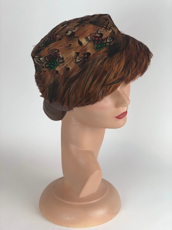 1950s Pheasant Feathered Hat - image 2