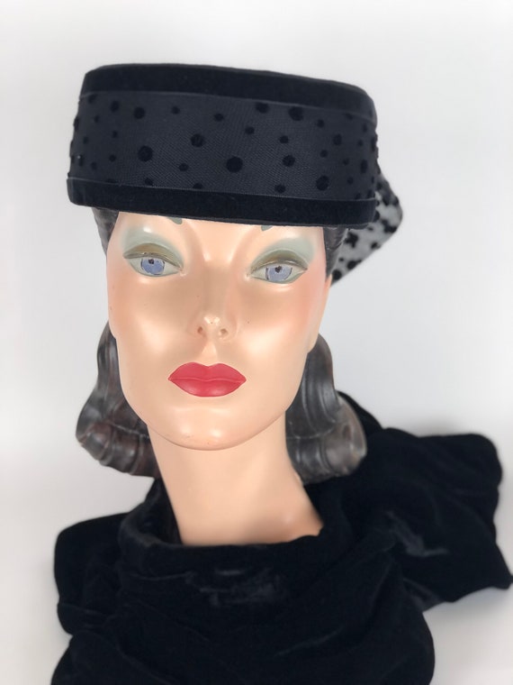 1950s Black Wool Felt Hat By Joe Bill Miller - image 2