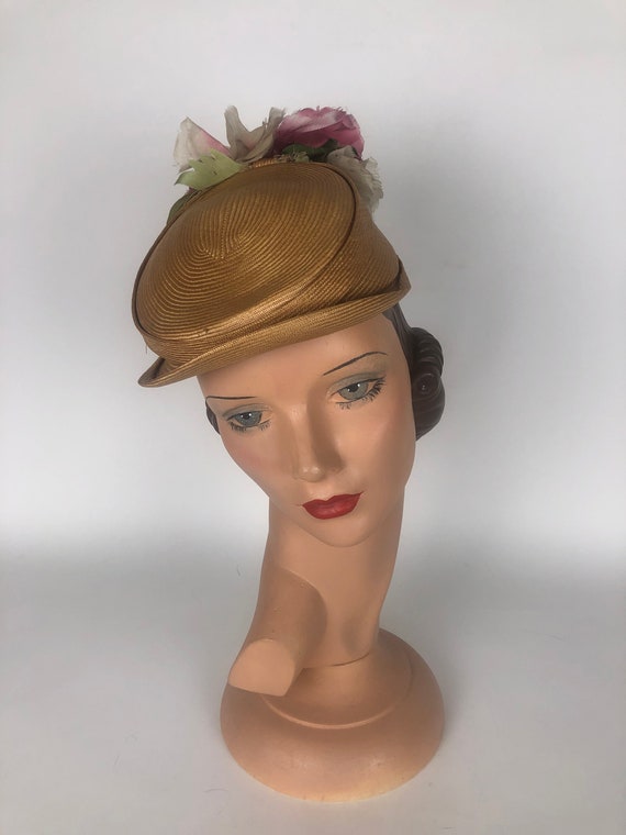 Lovely 1940s Straw Summer Hat By Suzy Lee Made In 
