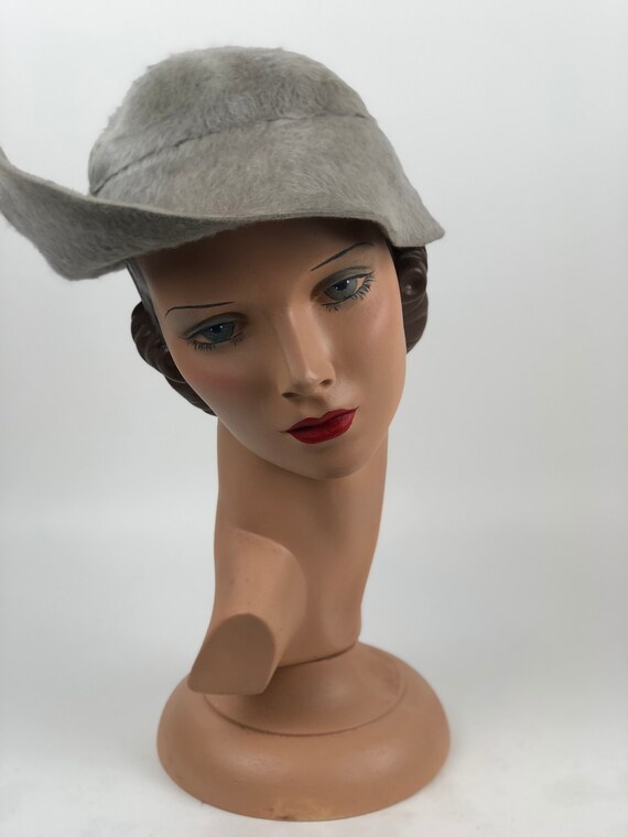 1930s gray fur hat