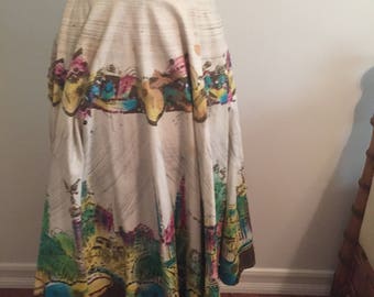 Vintage hand Painted 1950's Skirt
