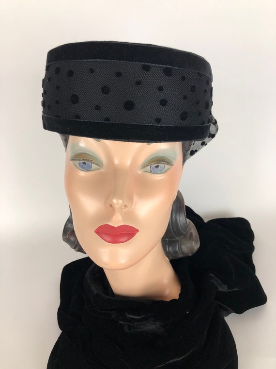 1950s Black Wool Felt Hat By Joe Bill Miller - image 1