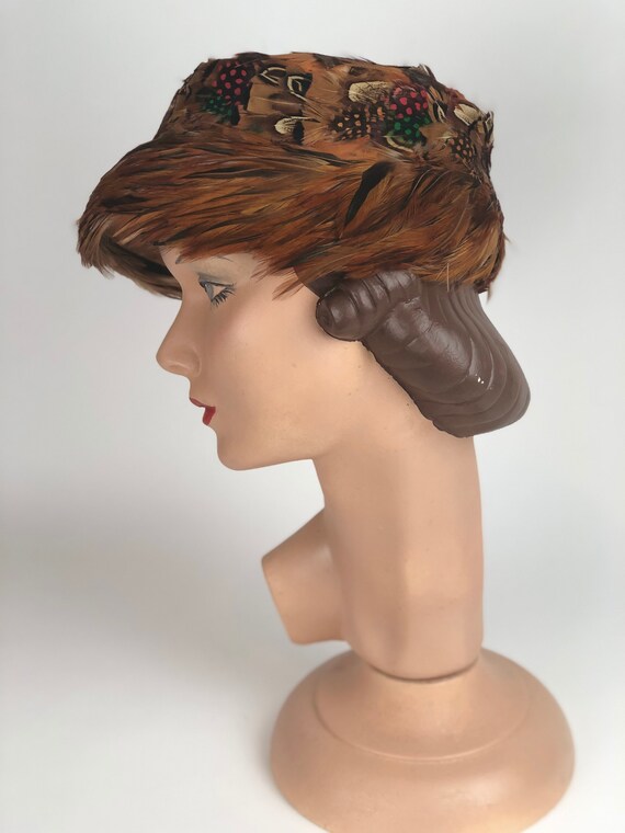 1950s Pheasant Feathered Hat - image 5