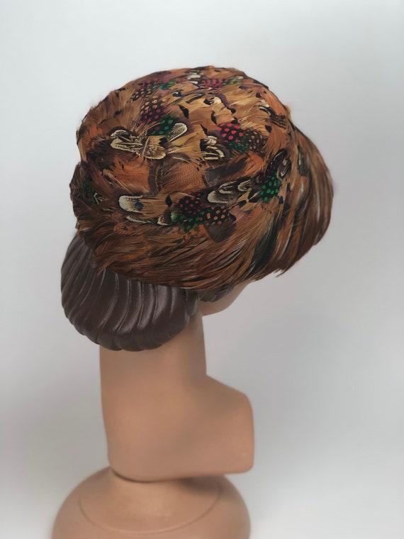 1950s Pheasant Feathered Hat - image 3