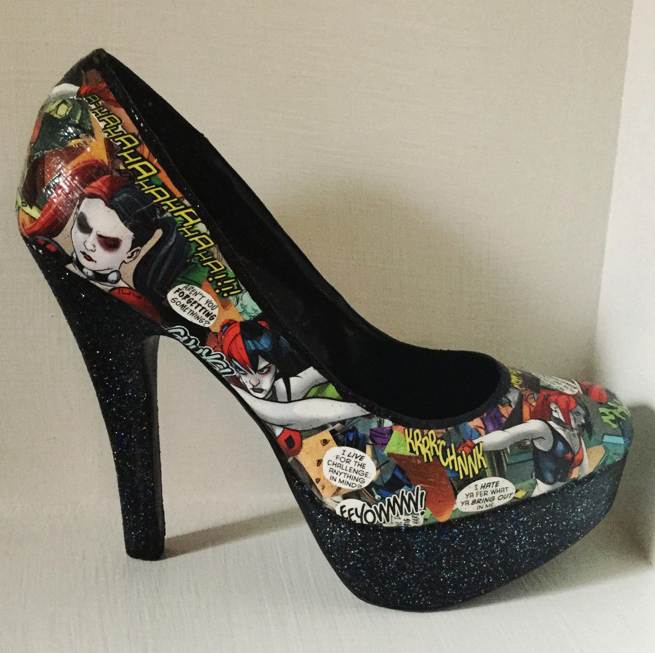 Harley Quinn Book Shoes/Custom Shoes/Geek