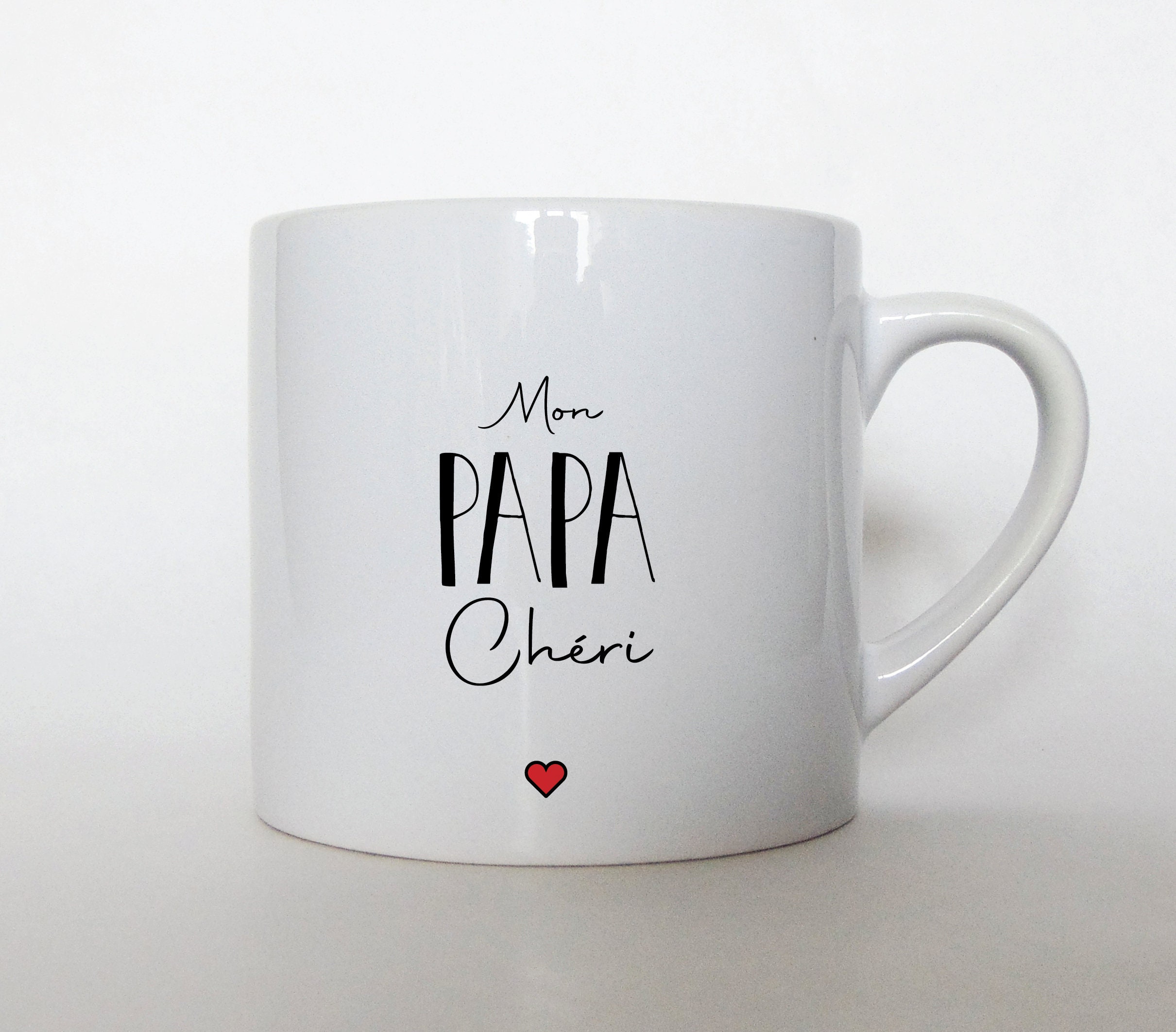 Mug Personnalisé Mon Papa Chéri , Mug Café Pour Père Cadeau d'anniversaire Papa, Tasse Expresso Pers