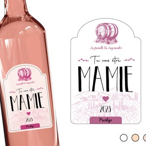 Annonce grossesse | Étiquette de vin personnalisée |  Tu vas être mamie
