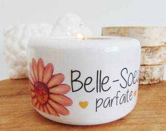 Personalized ceramic candle holder “Perfect Sister-in-law” | gift idea