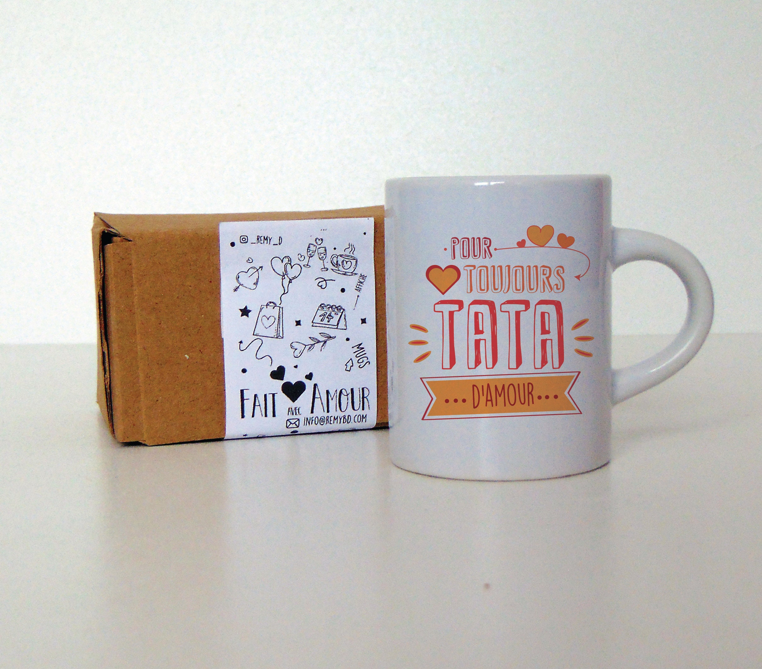 Mug Personnalisé | Tata D Amour Cadeau Anniversaire Pour Aunt Mini Tasse Expresso 75 Ml