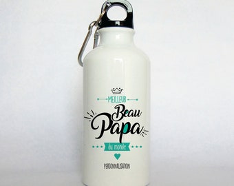 Personalized “best handsome dad in the world” water bottle
