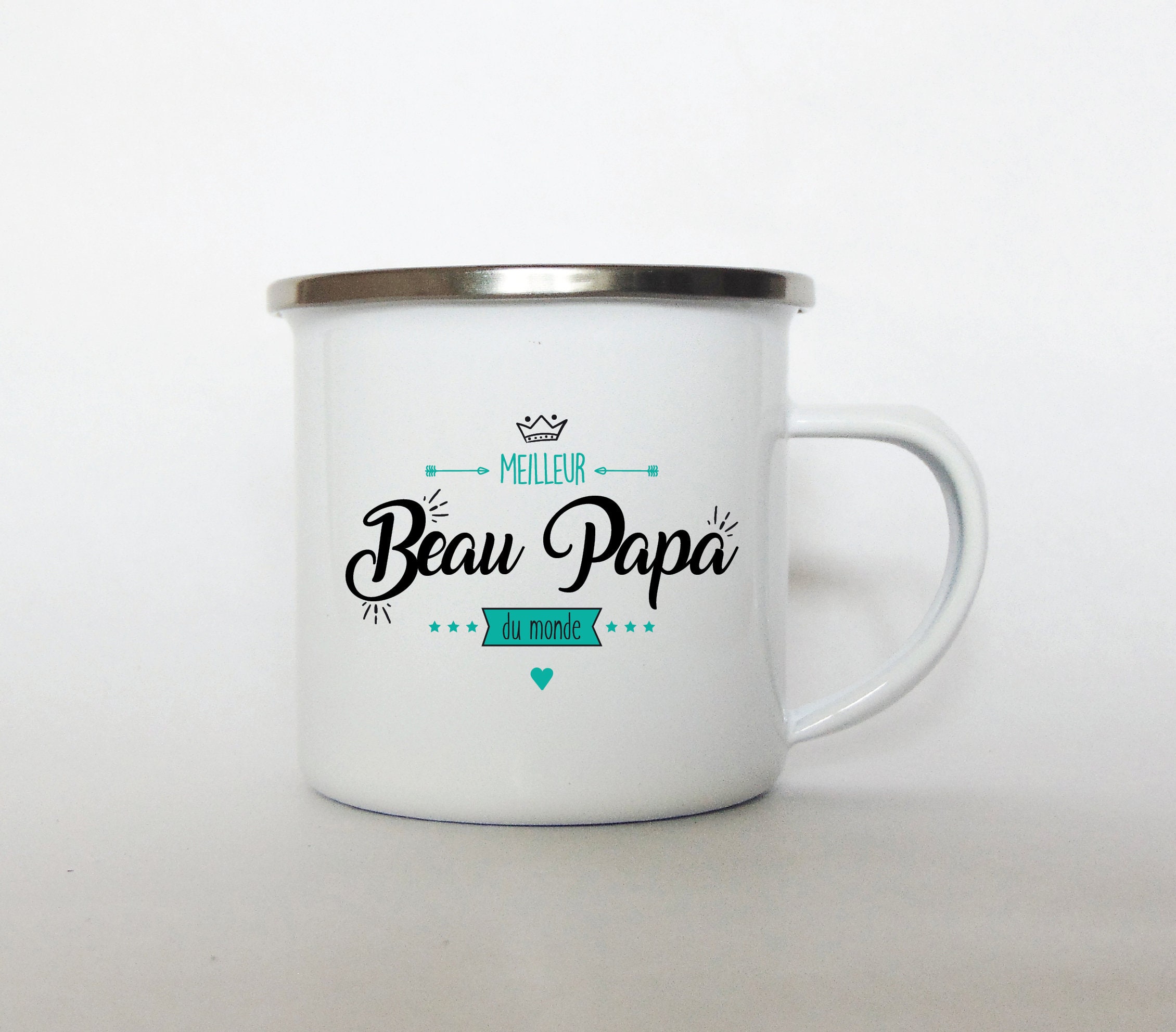 Mug Personnalisé Meilleur Beau Papa Du Monde. Cadeau d'anniversaire Pour Père, Mug Mini Émaillé 180 