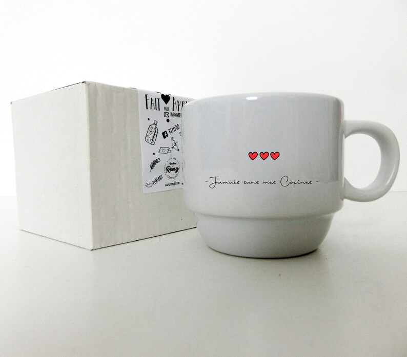 Personalized mug, Never without my girlfriends, personalized mug for friend, birthday gift for her image 2