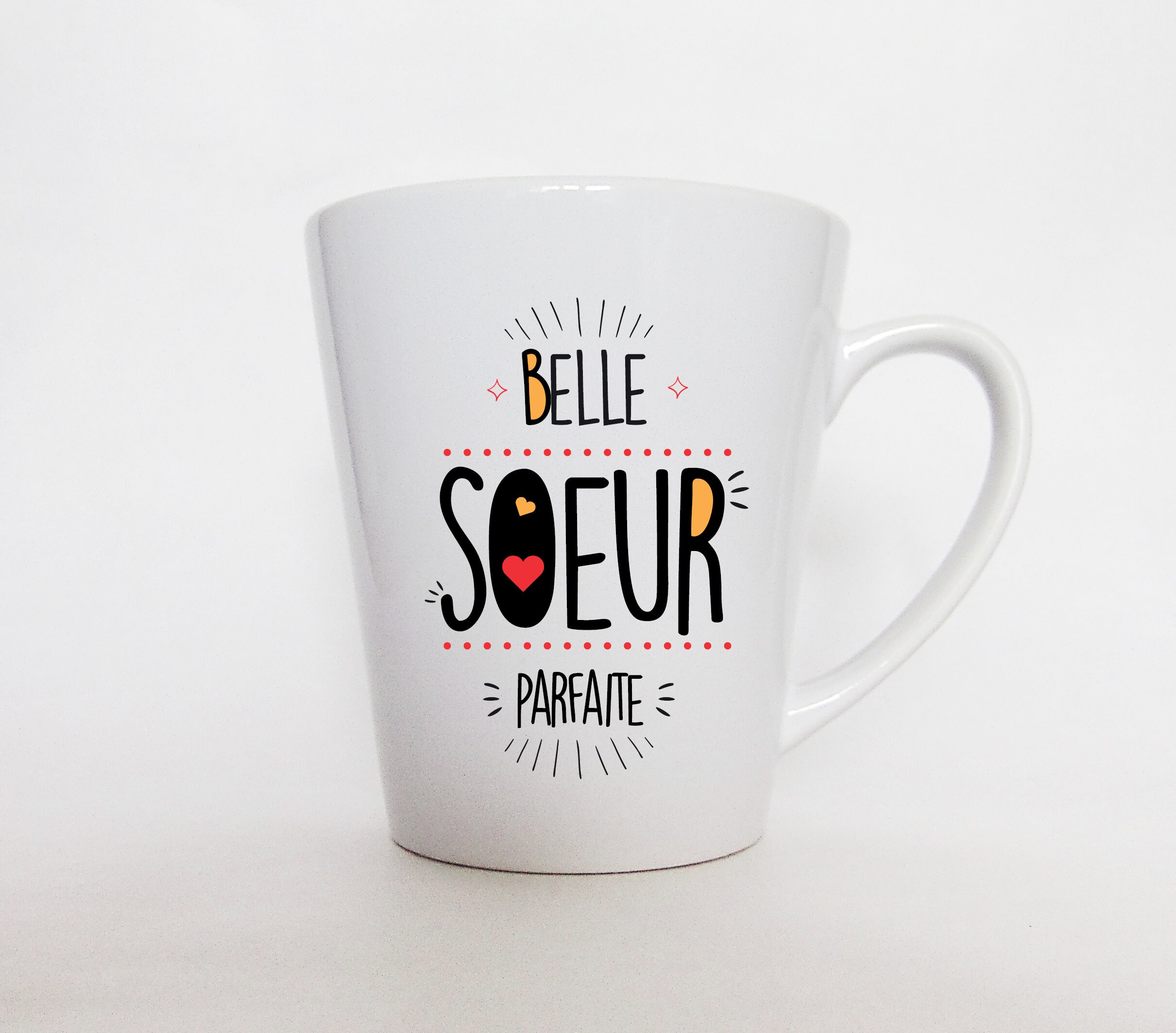 Mug Personnalisé Belle Soeur Parfaite. Cadeau d'anniversaire Pour Soeur, Mug Blanc Coniques Latte