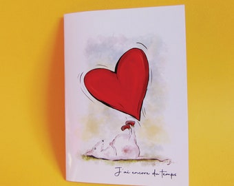 Liefdeskaart | Valentijnsdagkaart "muis en hart" | aanpasbaar