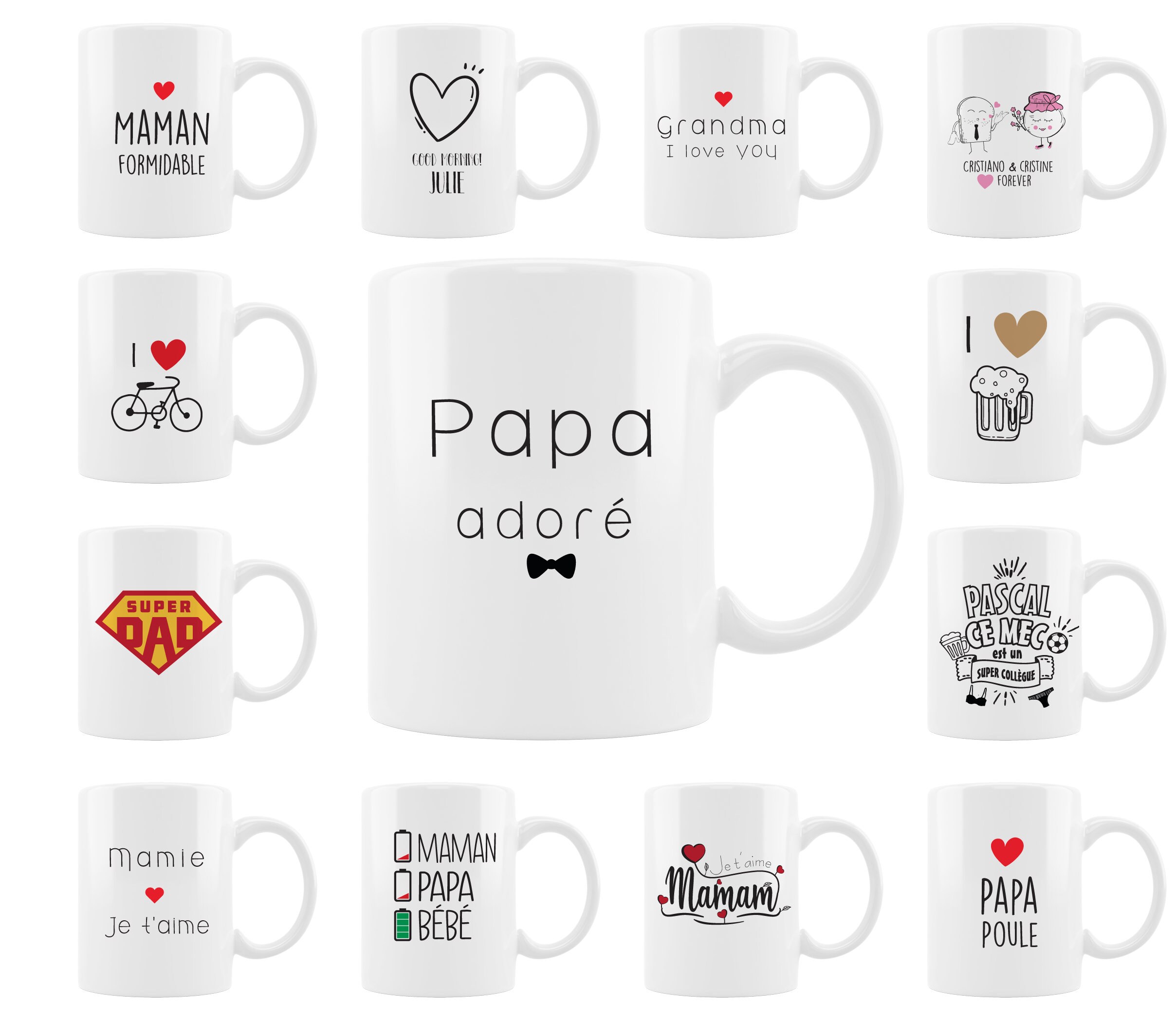 Mug Personnalisé Prenom, Cadeau Anniversaire Pour Papa, La Fête Des Pères