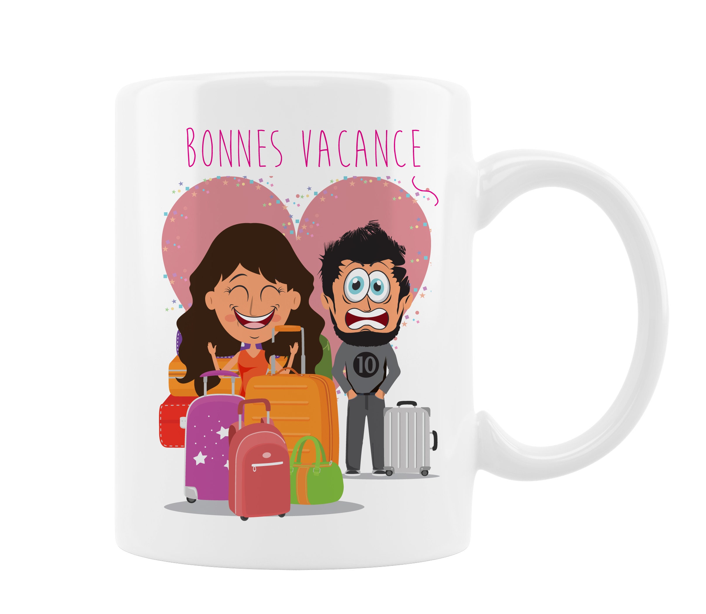 Mug Personnalisé, Cadeau Anniversaire Pour Lui, Illustration de Famille, Portrait Famille