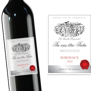 Annonce grossesse | Étiquette de vin personnalisée |  Tu vas être tata