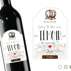 Demande témoin | Étiquette de vin personnalisée |  Veux-tu être mon témoin de mariage ?