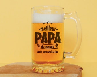 Chope de bière personnalisée  | meilleur PAPA du monde  | cadeau d'anniversaire