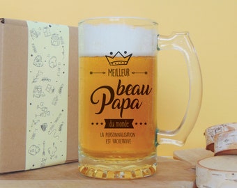 Chope de bière personnalisée |  meilleur beau Papa du monde