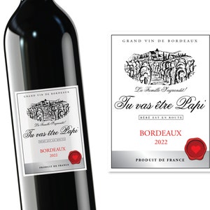 Annonce grossesse | Étiquette de vin personnalisée |  Tu vas être papi
