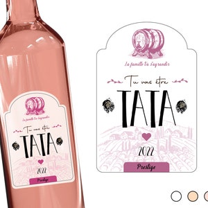 Annonce grossesse | Étiquette de vin personnalisée |  Tu vas être tata