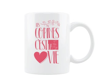 Personalized mug “Friends are life” Gift for girlfriend